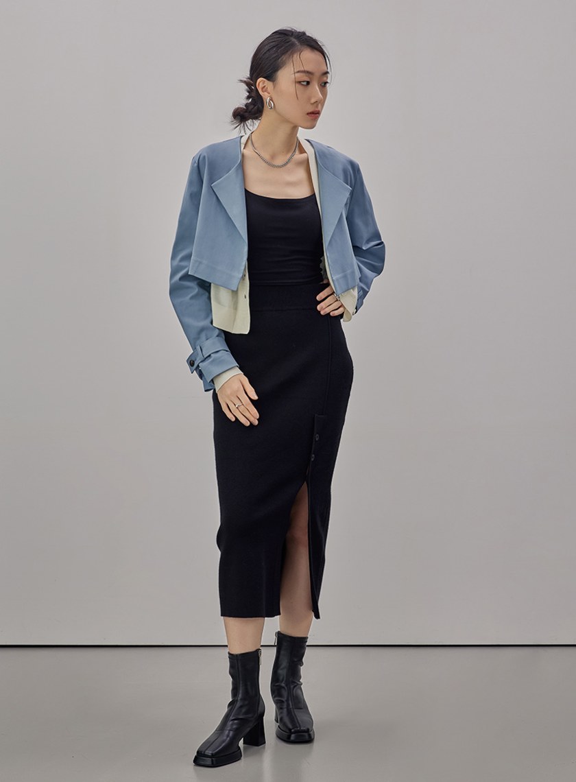 率性短版風衣外套